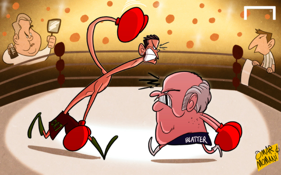 Лучшая карикатура дня. Война за «Золотой мяч»: Роналду против Блаттера