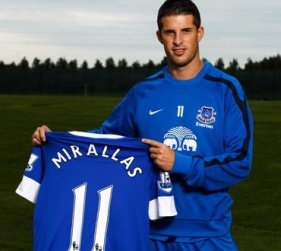 Everton signed Belgium international Kevin Mirallas from Olympiacos